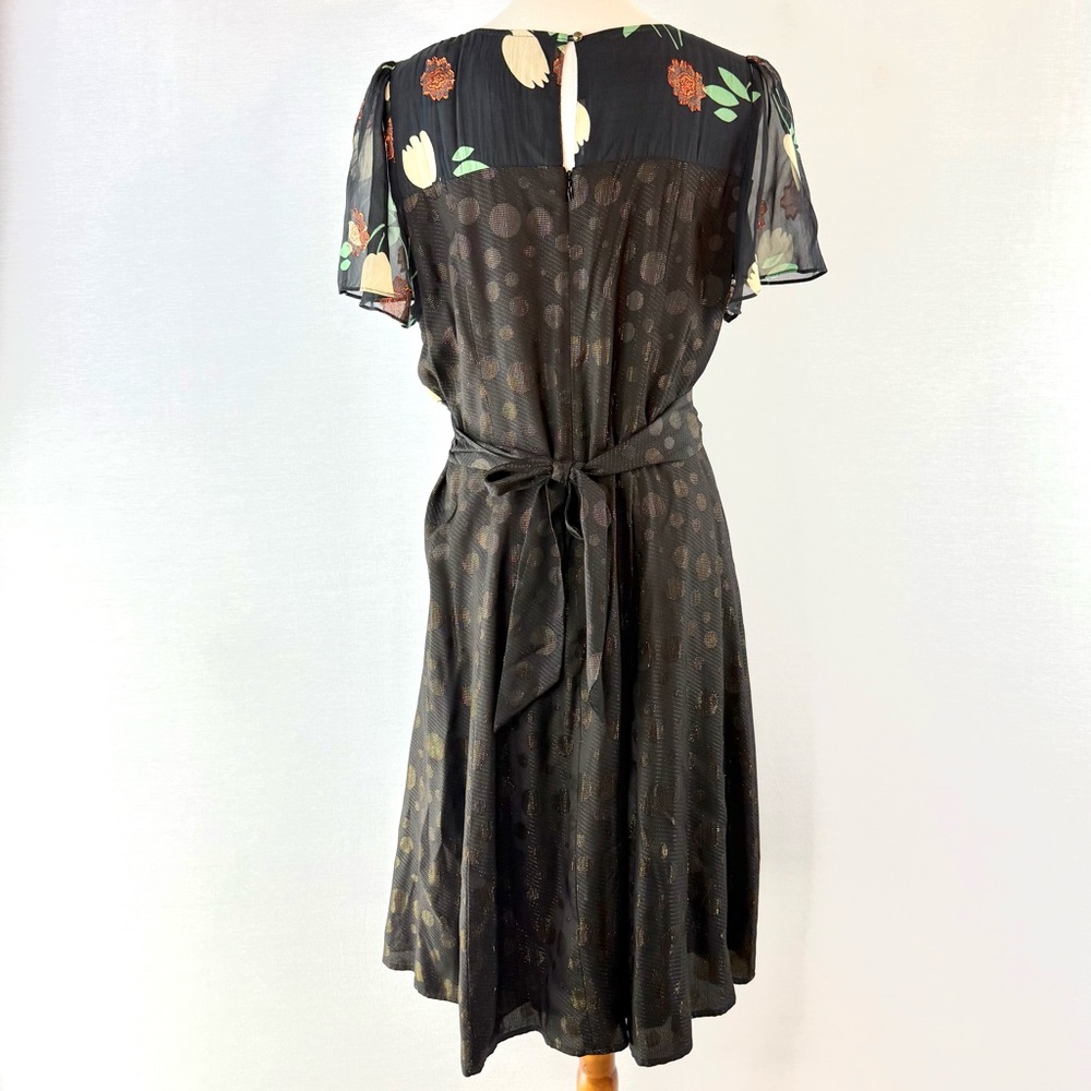 Anthropologie Black and Green Ciao Bella Floral Midi Dress by Moulinette Soeurs - Picture 4 of 16